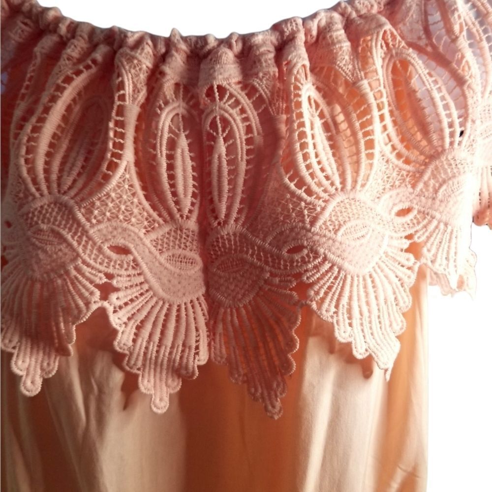 Etwo Over the Shoulder Long Blouse Pink